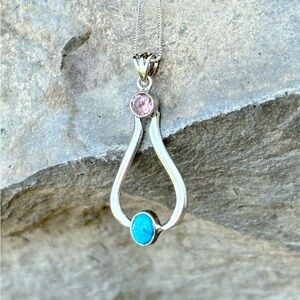 Turquoise & Morganite Necklace